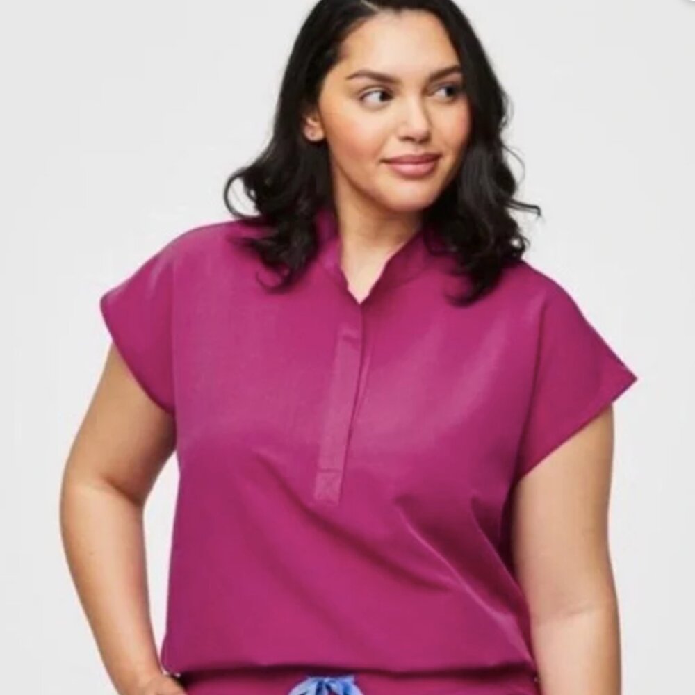 FIGS brand Rafaela scub top in Utra Rose